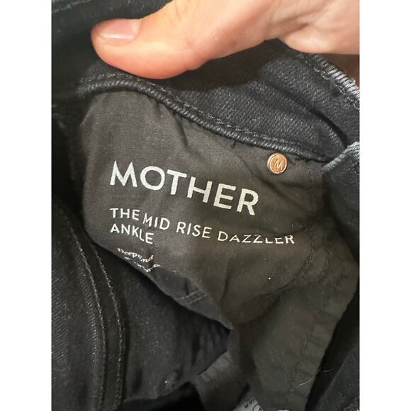 Mother Sz 25 The Mid Rise Ankle Dazzler in Deep End Black Women’s Jeans Nice! - Picture 3 of 8
